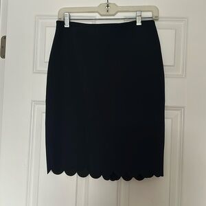 Banana Republic navy scallop hem skirt